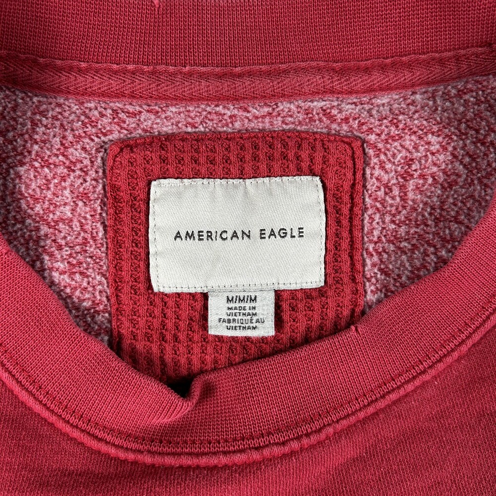 American Eagle Sweatshirt Womens Medium Red Ski Team Fleece Crewneck Pullover - Picture 4 of 13